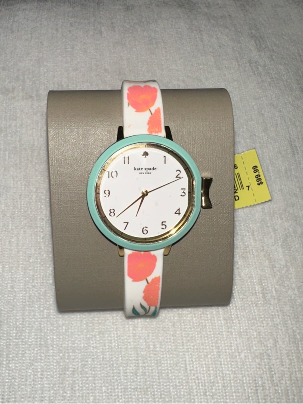 PRICE FIRM kate spade Floral Silicone Strap Watch in White, Coral & Mint